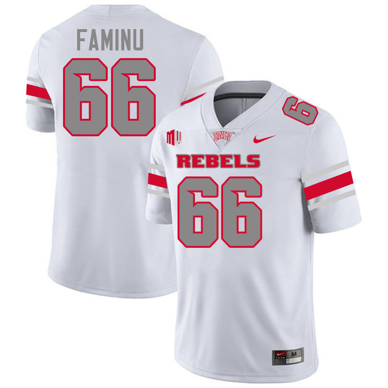 #66 James Faminu UNLV Rebels College Football Jersey Stitched-White